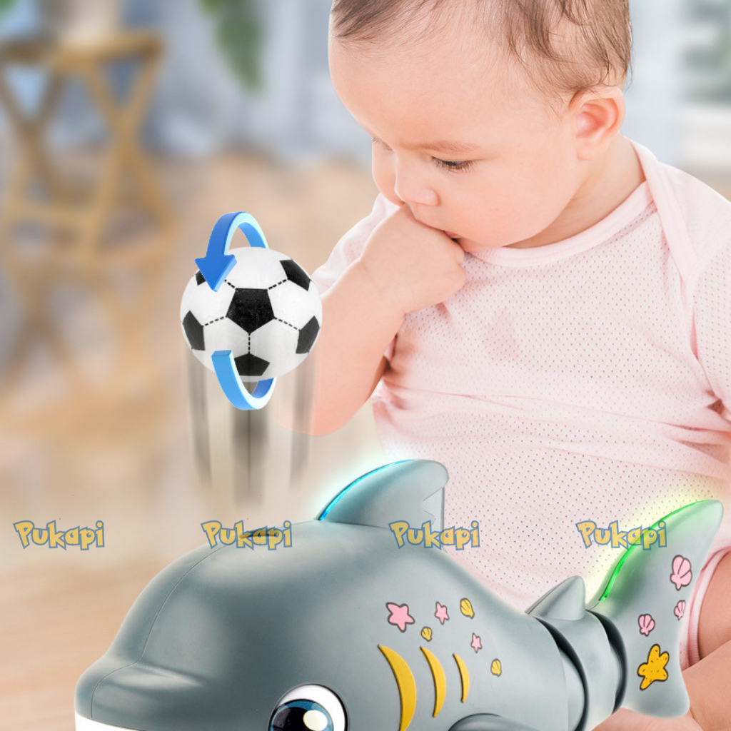 Đồ Chơi Cá Mập Thổi Bóng Cá Heo Thổi Bóng Bóng Lơ Lửng Kèm Nhạc Đèn Di Chuyển Vui Nhộn Cho Bé - Đồ Chơi Cho Bé PUKAPI