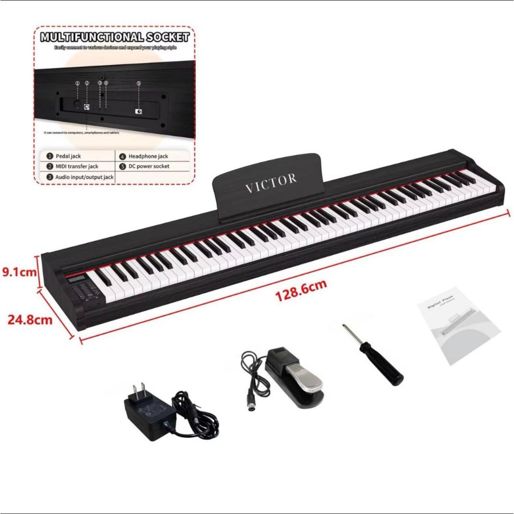 Đàn Piano Điện VicTor VT02 Phiên Bản 2026 - Đủ 88 Phím Đàn Gỗ Chất ...