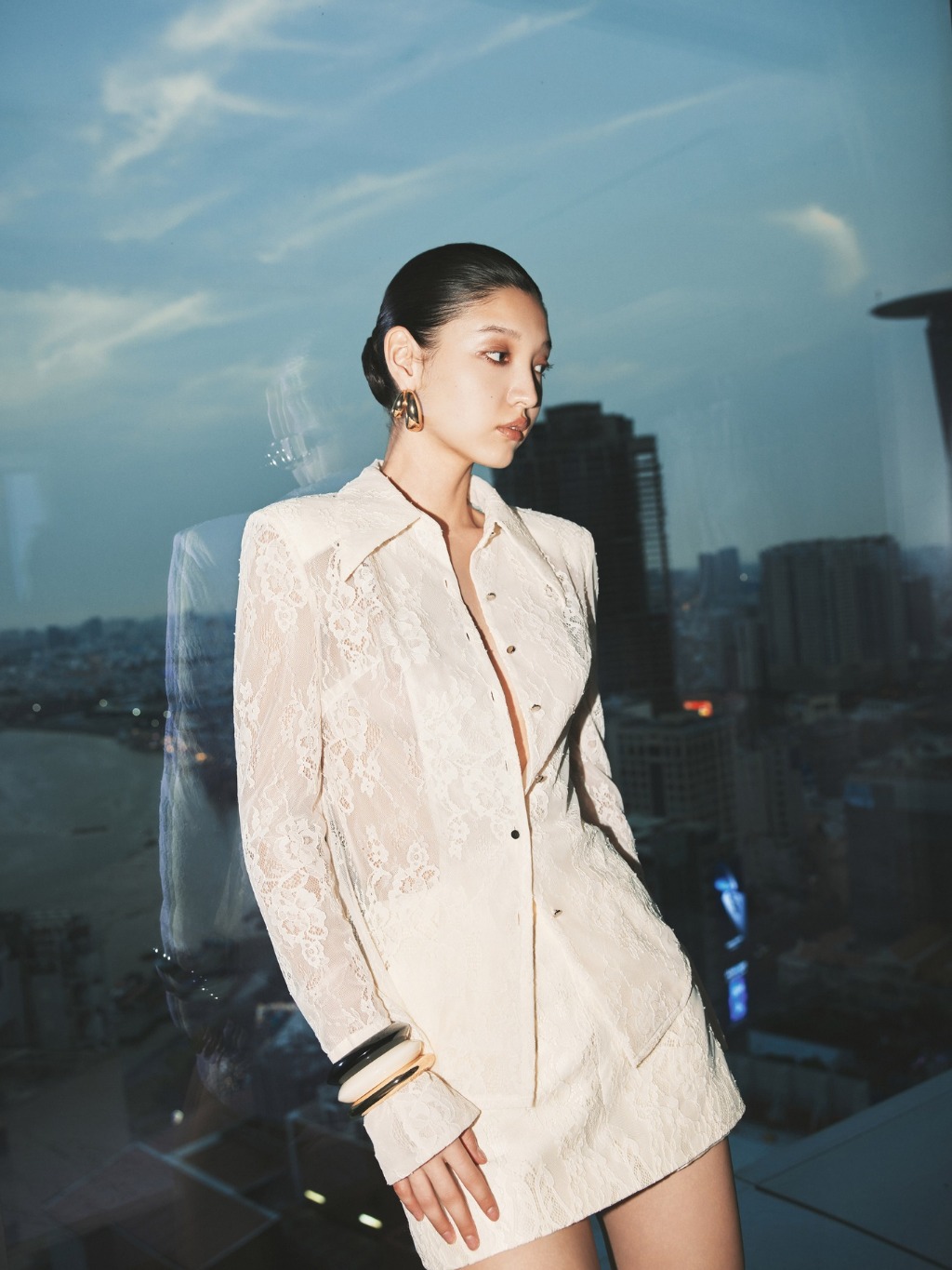 Ảnh Áo sơ mi ren organza Sienna Shirt HUONG BOUTIQUE HBSM1174 3