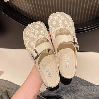 Dép Sục Nữ Mary Jane Quai Đai Lưới Hoa Phong Cách Hàn Quốc 2025