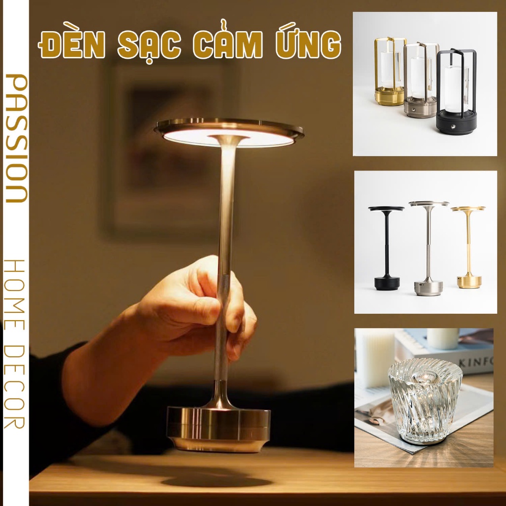 Đèn Trang Tri Để Bàn Pin Sạc Cảm Ứng 3  Chế Độ Tiện Di Chuyển
