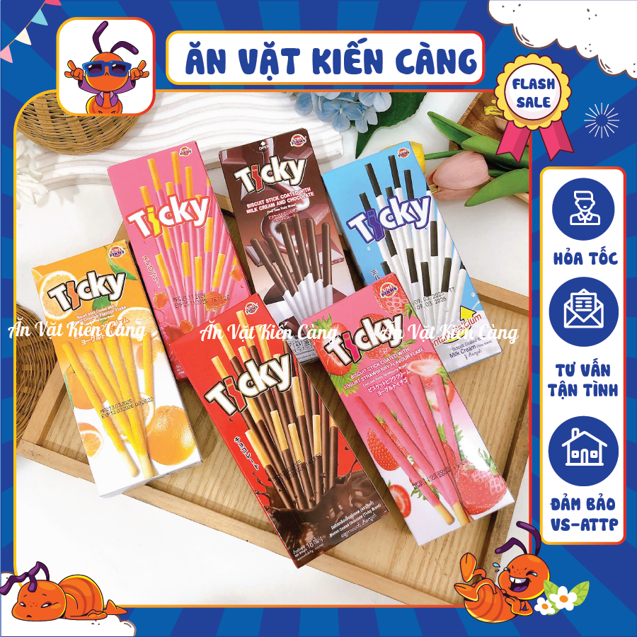 [COMBO 5 HỘP] Bánh Que Ticky Socola Sữa Thái Lan (hộp 20G/ 6que), Bánh ...