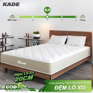 Đệm lò xo KADE 20cm đệm lò xo liên kết êm ái nâng đỡ giấc ngủ với foam hai tầng mềm mại