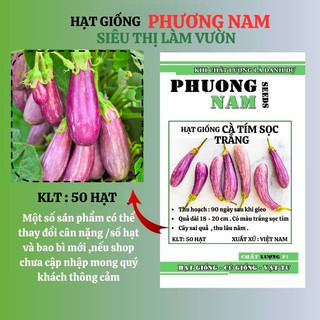 50 Hạt - Hạt Giống Cà Tím Sọc Trắng Phương Nam