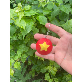 Móc khoá / nam châm magnet nón lá hình lá cờ đỏ Việt Nam