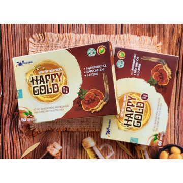 Viên Uống Ăn Ngủ Ngon HAPPY GOLD, Hộp 60 Viên Ăn Ngủ Ngon Chiết Xuất Nhân Sâm Đông Trùng Hạ Thảo Nấm Linh Chi