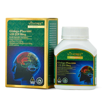 Vitatree Ginkgo Plus 6000 bổ sung Q10 -Bổ não bổ não, hoạt huyết dưỡng não, Nhập khẩu Úc