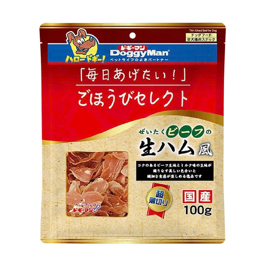 Thịt Giăm Bông Sấy Vị Bò Và Gà DoggyMan Cho Chó 100gr