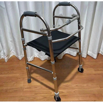 Khung tập đi có ghế ngồi cho người già và người bệnh - khung tập đi có ghế ngồi hàng inox Việt Nam chắc chắn và giá rẻ