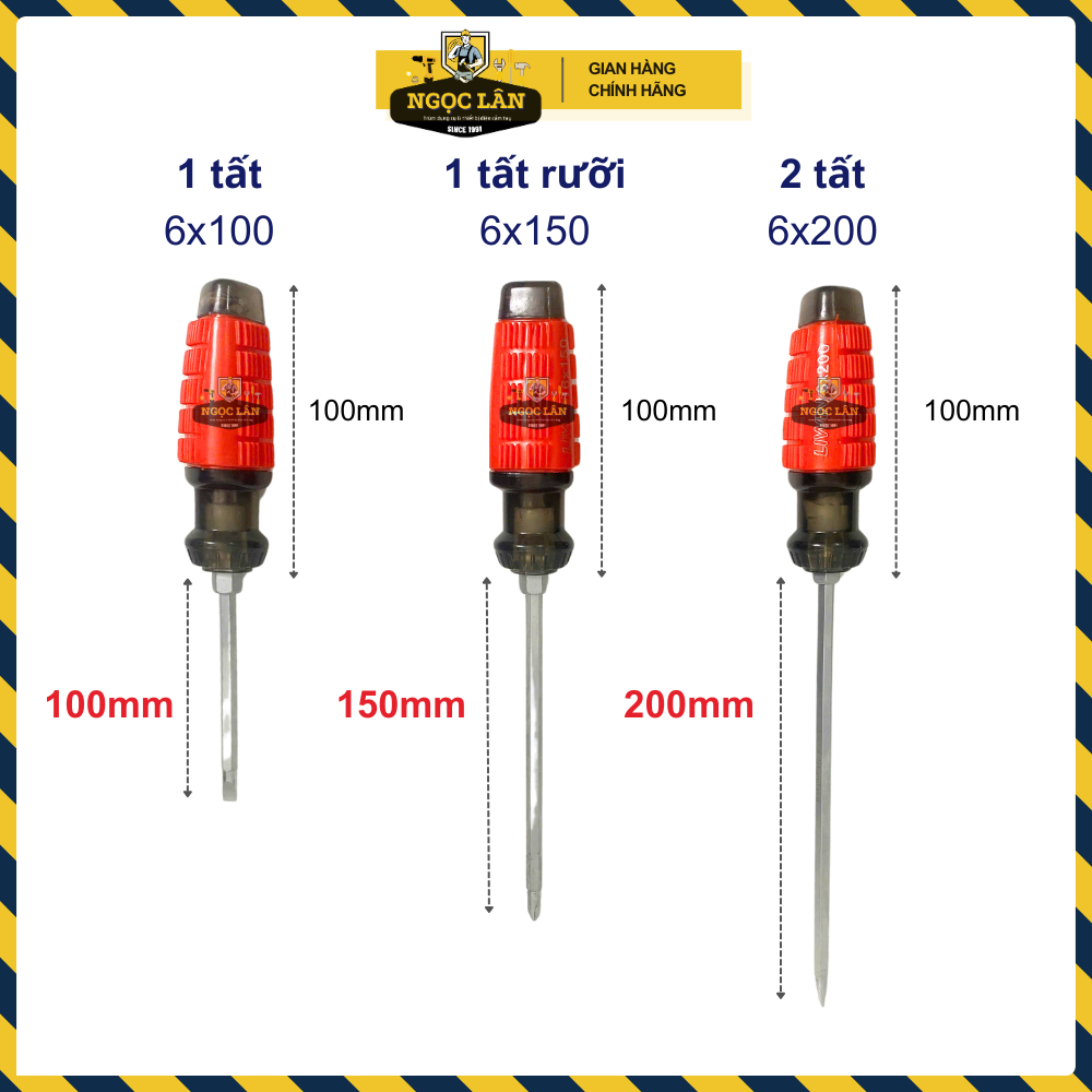 [Giá 3 cây] Tua vít 2 đầu gai dẹp và bake 6 li 1 tất,1.5 tất, 2 tất chống trơn trượt