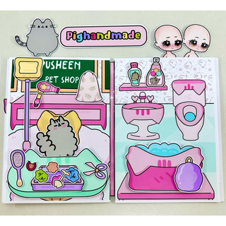 Đồ chơi bóc dán nhà Mèo Pusheen - Búp bê giấy Gacha