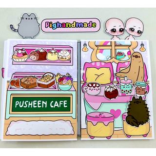 Đồ chơi bóc dán nhà Mèo Pusheen - Búp bê giấy Gacha