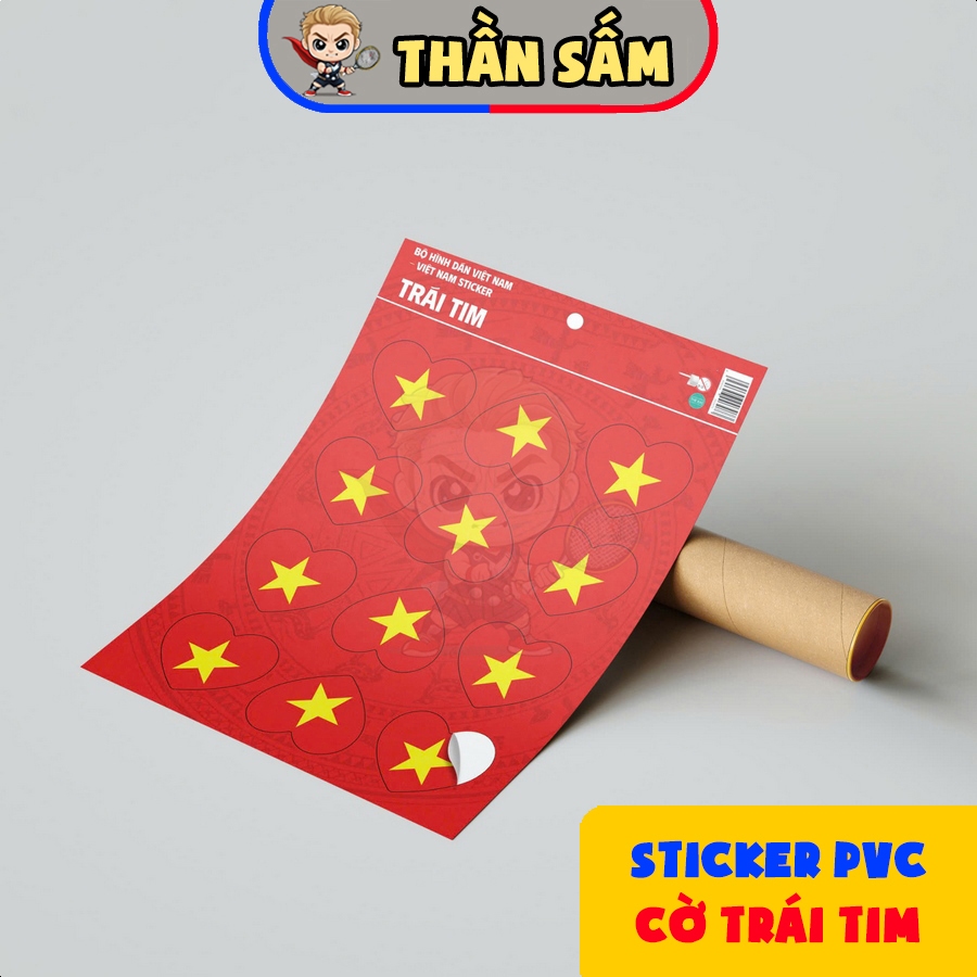 [KAS] Sticker PVC Cờ Đỏ Sao Vàng Hình Dán Cờ Việt Nam Vô Địch Nhựa ...
