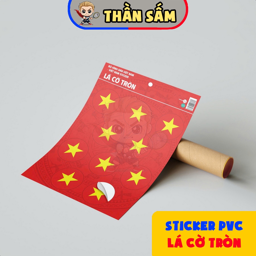 [KAS] Sticker PVC Cờ Đỏ Sao Vàng Hình Dán Cờ Việt Nam Vô Địch Nhựa ...