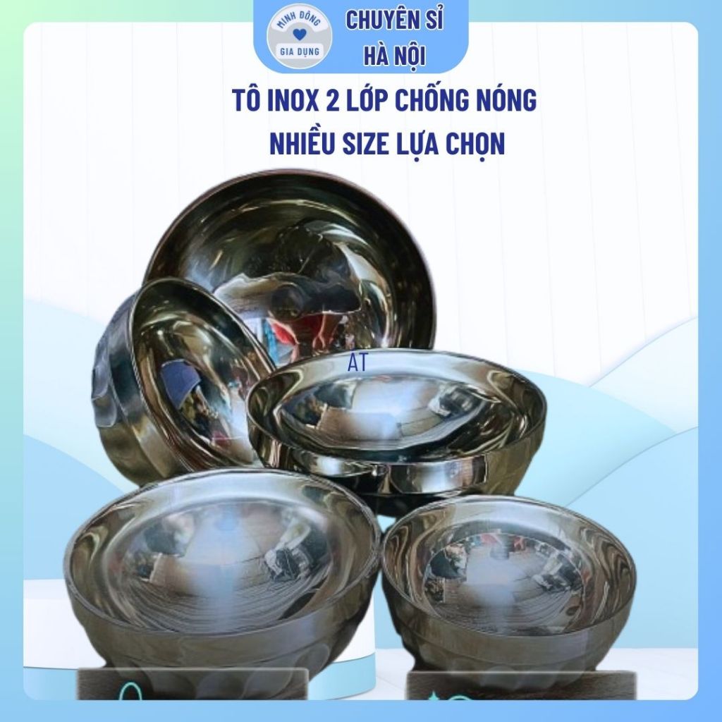 Tô inox cách nhiệt 2 lớp chống nóng size 14cm 16cm 18cm 20cm - Bát ăn ...