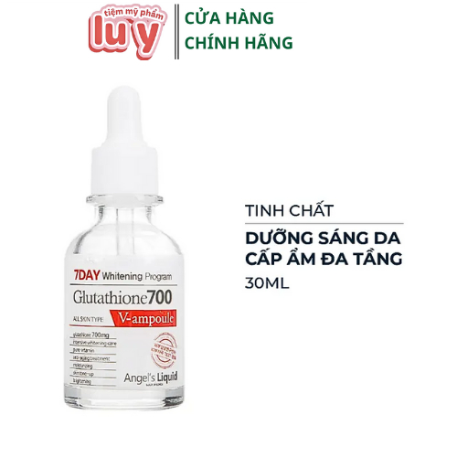 7day whitening program glutathione Angels Liquid 7 Day 700 V-ampoule 30ml K-Beauty purity Glutathione (700mg) and Niacinamide Glutathione + Niacinamide 7Day Whitening