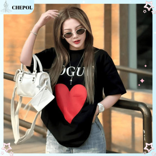 Áo thun nữ cổ tròn thiết kế cao cấp hình Vogue trái tim,chất cotton xịn có bigsize đến 120kg CP_x3826