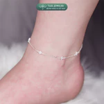 Lắc chân bạc nữ TLEE mặt hoa nhí bốn cánh xinh xắn TLEE JEWELRY LC0135 — ảnh 7