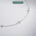 Lắc chân bạc nữ TLEE mặt hoa nhí bốn cánh xinh xắn TLEE JEWELRY LC0135 — ảnh 4