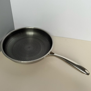 (28cm) Chảo Chống Dính Inox  – Đáy Bằng Vân Đá Tổ Ong, Dẫn Nhiệt Nhanh, Dùng Bếp Từ, Gas, Hồng Ngoại