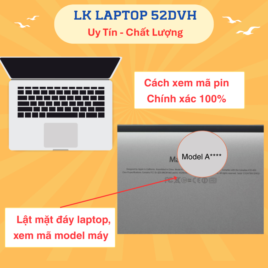 Pin Laptop A2171 Pro 13'' A2159 (Mid 2019), A2289, A2338 (Late 2020) - Battery A2171 New 100%