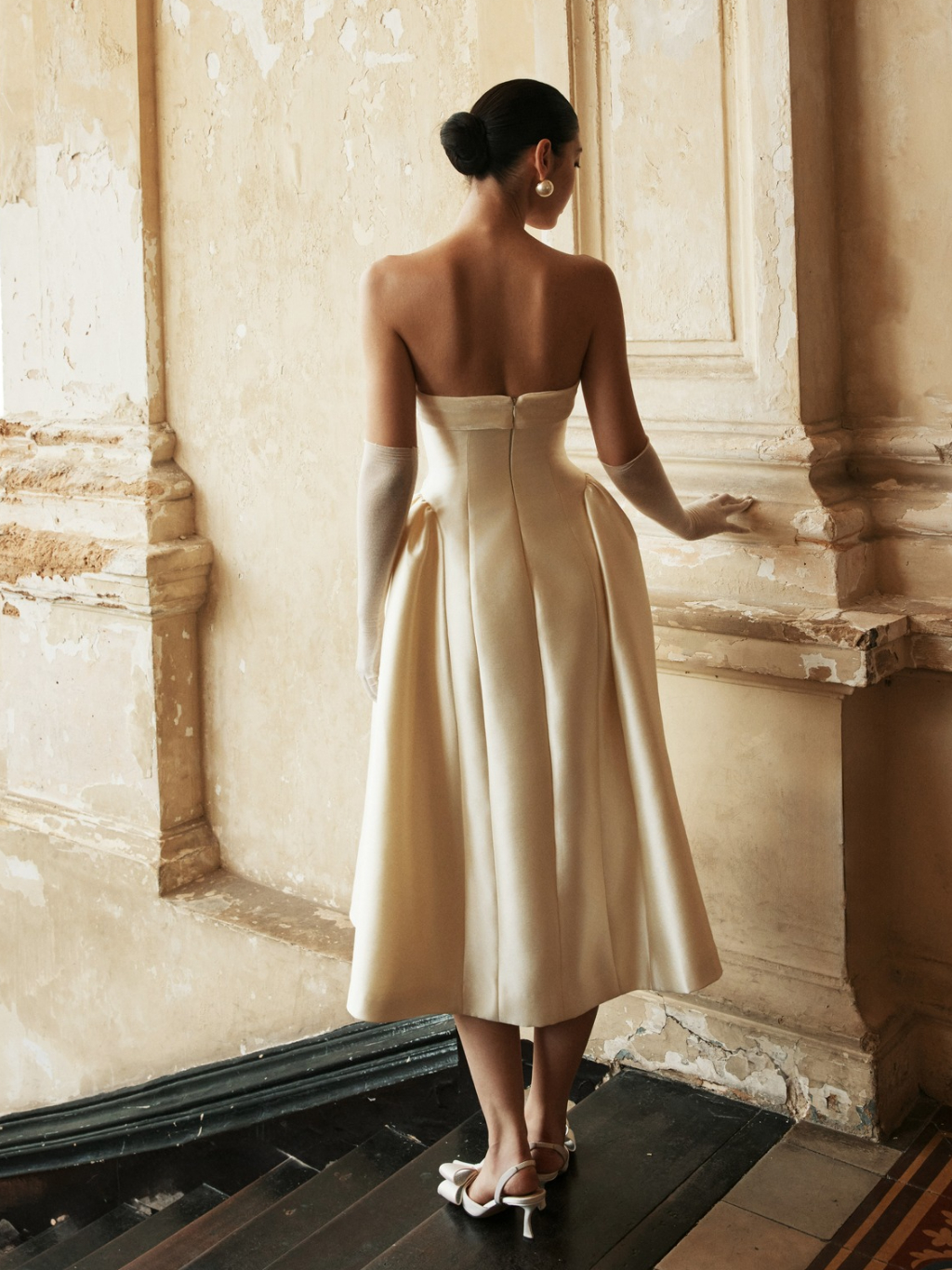 Ảnh Đầm taffeta phối nhung, quây cúp ngực Lucielle Dress HUONG BOUTIQUE HBV1332 2