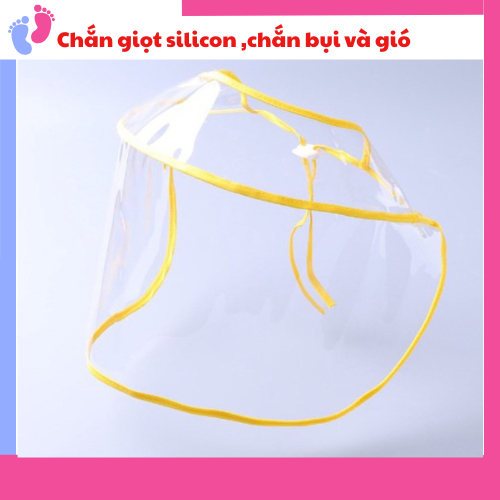 Tấm kính cài mũ (chỉ riêng chắn giọt) chắn giọt bắn cho bé, chắn gió,chắn bụi có dây rút điều chỉnh vòng đầu saubabi