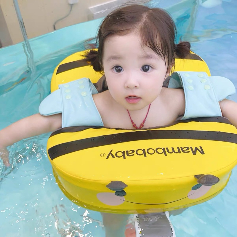 (có đũng) Áo phao, phao bơi chống lật luồn tay Mambobaby mẫu ong vàng cao cấp cho bé