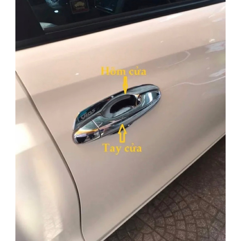 Ốp tay nắm và hõm xe Toyota Vios 2019-2026 Mạ Crom cao cấp
