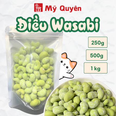 Hạt Điều phủ lớp Wasabi, giòn tan của điều, cay nồng wasabi, lạ miệng khó quên - Shop Mỹ Quyên