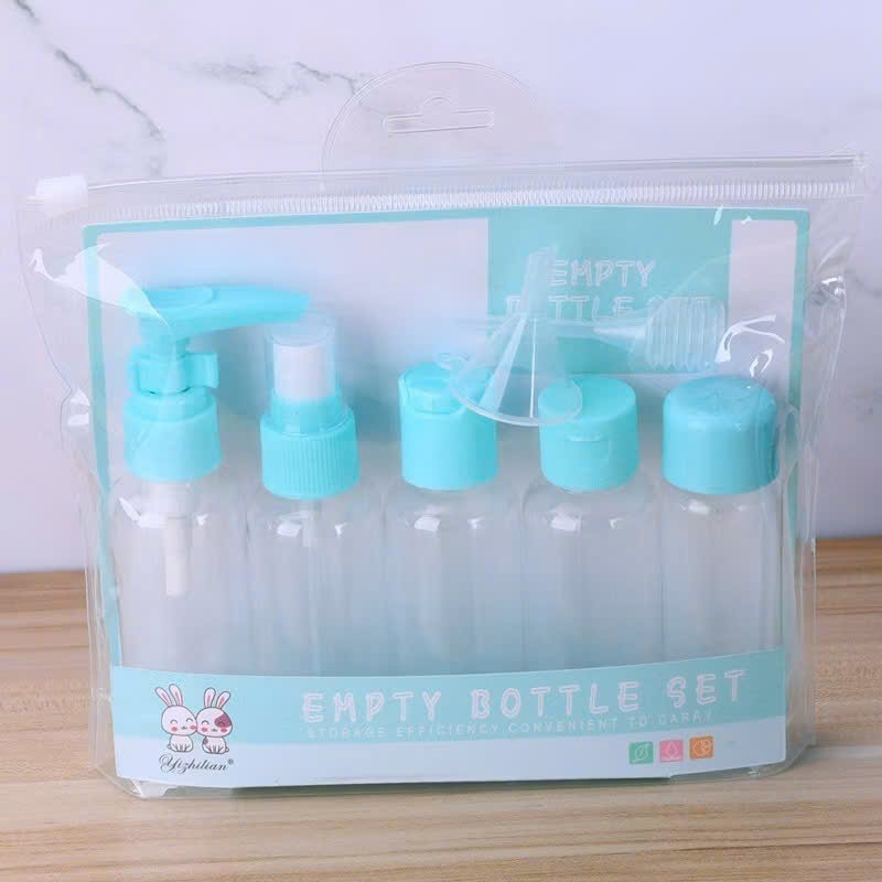 Set Lọ Chiết Dầu Gội Sữa Tắm An Toàn,Bộ 7 Chi Tiết Chiết Mỹ Phẩm Đa Dụng - BỘ CHIẾT MỸ PHẨM NHỎ GỌN DU LỊCH