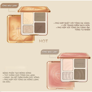 Bảng Highlight Và Tạo Khối Judydoll 4 Màu Highlight & Contour Palette 9g