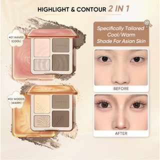 Bảng Highlight Và Tạo Khối Judydoll 4 Màu Highlight & Contour Palette 9g