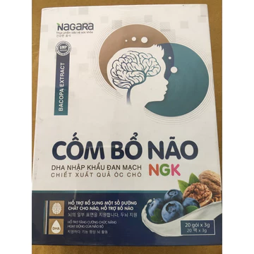 cốm bổ não ngk nagara, dha quả óc chó nhập đan mạch, tảo xoắn spirulina, kẽm, vitamin, bổ sung dưỡng chất cho não,bổ não