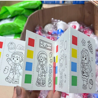 Sổ tô màu nước nén khô, (sét 10 tấm) tranh tô màu sáng tạo cho bé DIY tặng kèm cọ