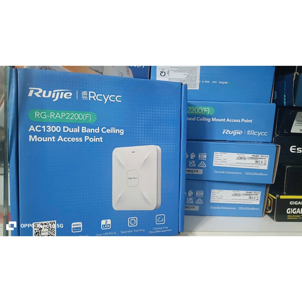 Thiết bị phát wifi ốp trần hoặc gắn tường RUIJIE REYEE RG-RAP2200(E ...