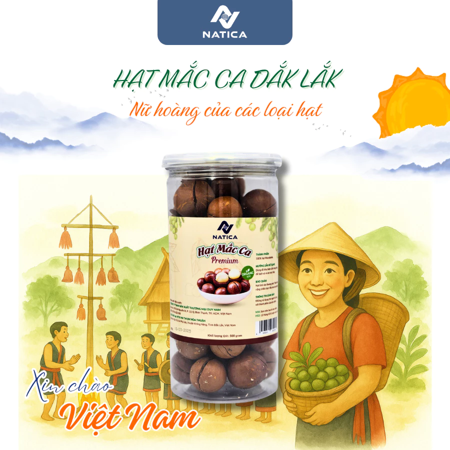 Macca Nguyên Hạt Nứt Vỏ Cát Khánh Macadamia Nuts Úc 500g - Hạt Dinh Dưỡng Tốt Cho Sức Khỏe, Mẹ Bầu