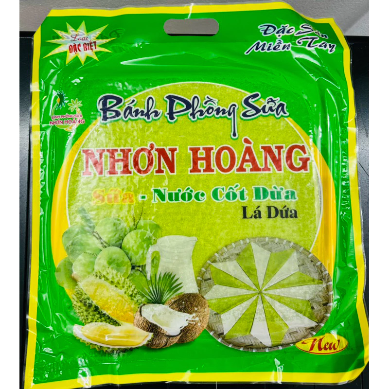 Bánh Phồng Sữa Nhơn Hoàng/Hoàng Dung Vị Sữa Dừa, Sầu Riêng, Lá Dứa