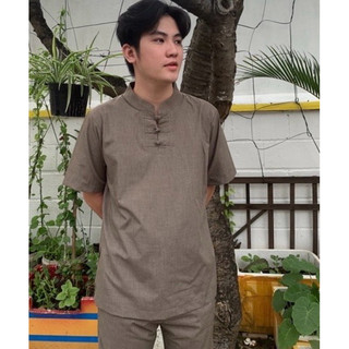 Nam 3Nút Tay Ngắn # Quần Áo Nam Đi Chùa
