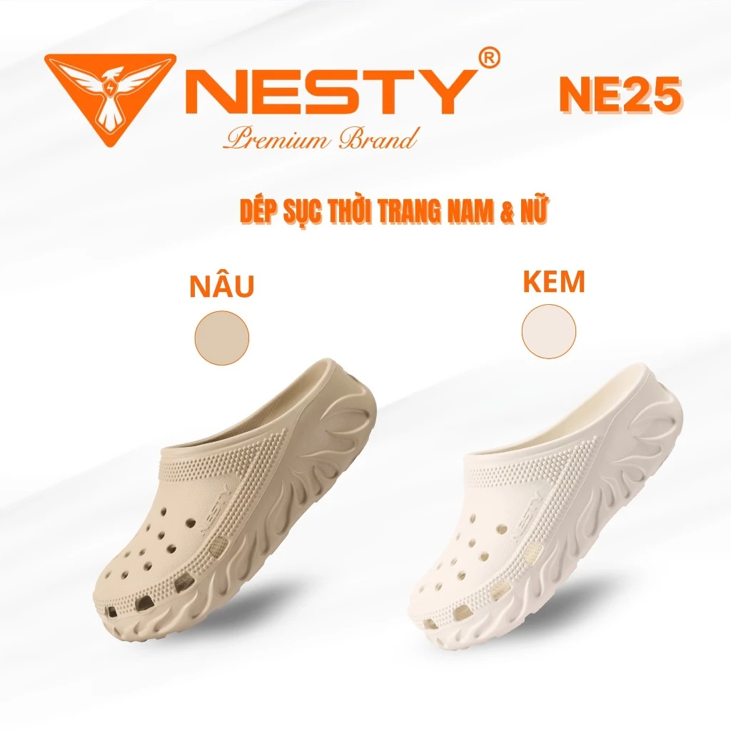 [ Tặng kèm Sticker ] DÉP SỤC BIỂU TƯỢNG NGỌN LỬA THƯƠNG HIỆU NESTY MÃ ...