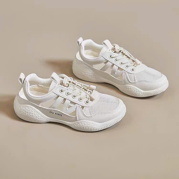 Giày thể thao nữ siêu nhẹ, Sneaker đế êm sườn thoáng khí 3 màu hot hít trắng, xanh, đỏ, mẫu Full size!