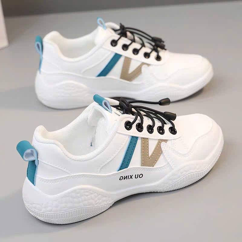 Giày thể thao nữ siêu nhẹ, Sneaker đế êm sườn thoáng khí 3 màu hot hít trắng, xanh, đỏ, mẫu Full size!