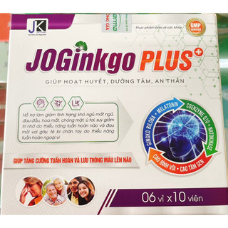 Hoạt Huyết Dưỡng Não JoGinkgo Plus Hỗ Trợ Tuần Hoàn Máu Não Giảm Tiền Đình Đau Đầu Chóng Mặt Mất Ngủ