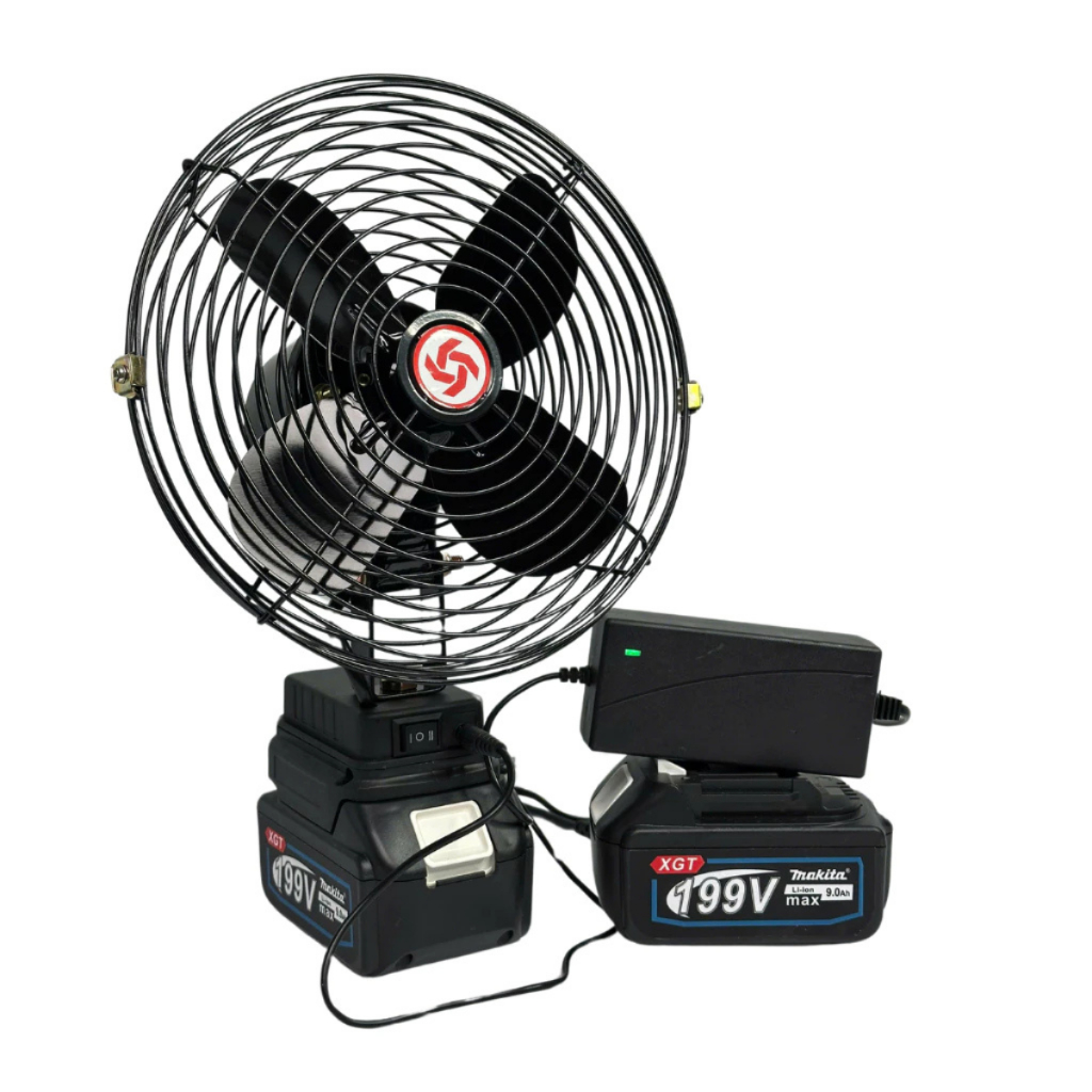 Quạt 8inch Dùng Pin Hoặc Điện, Quạt Tích Điện 2 Tốc Độ Chân Pin Phổ Thông Nhỏ Gọn Rất Mát