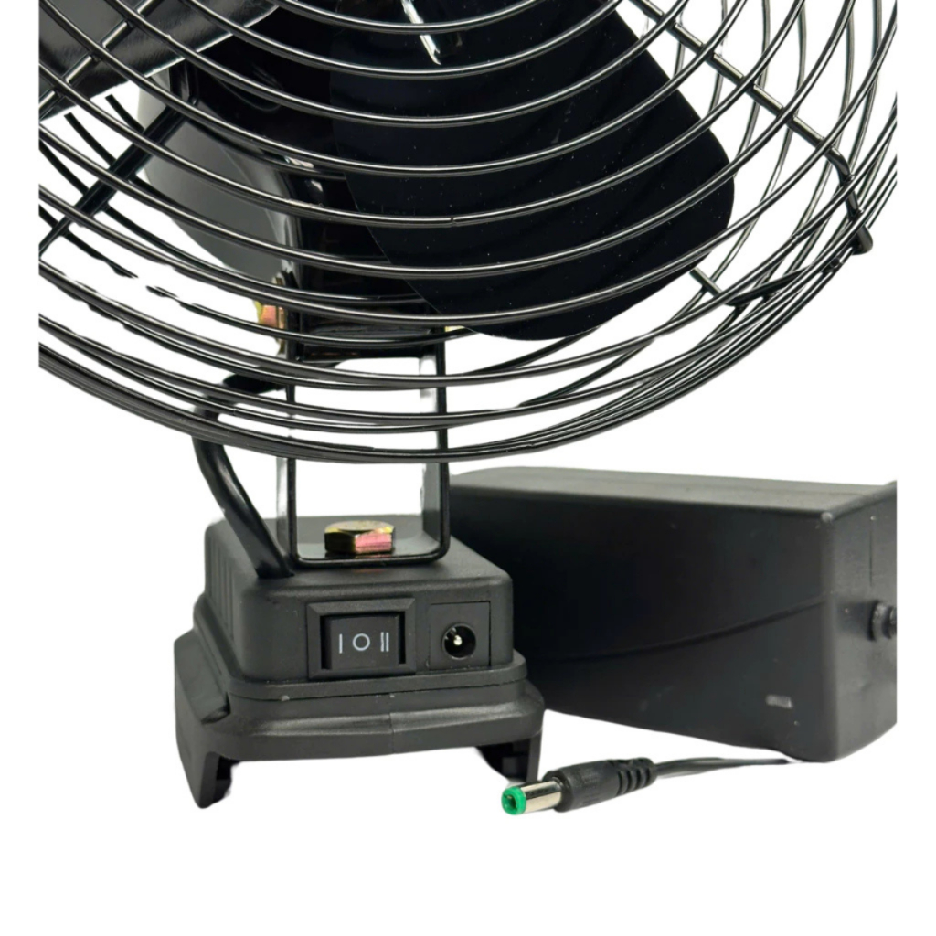 Quạt 8inch Dùng Pin Hoặc Điện, Quạt Tích Điện 2 Tốc Độ Chân Pin Phổ Thông Nhỏ Gọn Rất Mát