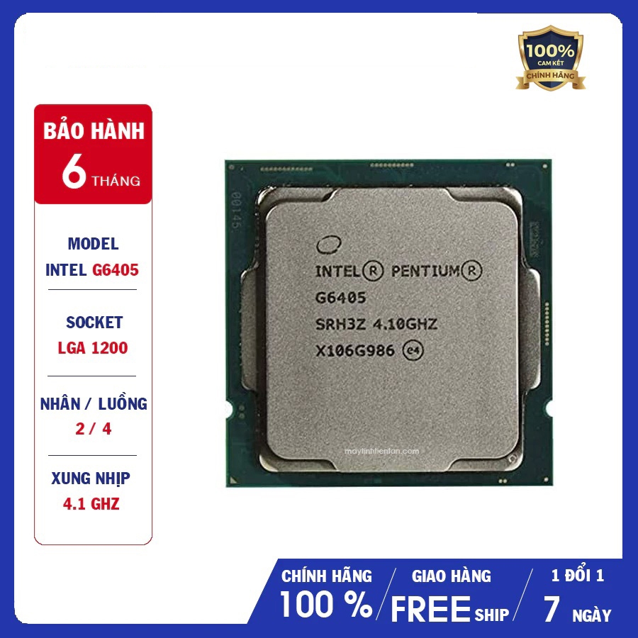 CPU Intel Pentium Gold G6405 Box chính hãng (4.1GHz, 2 nhân 4 luồng ...