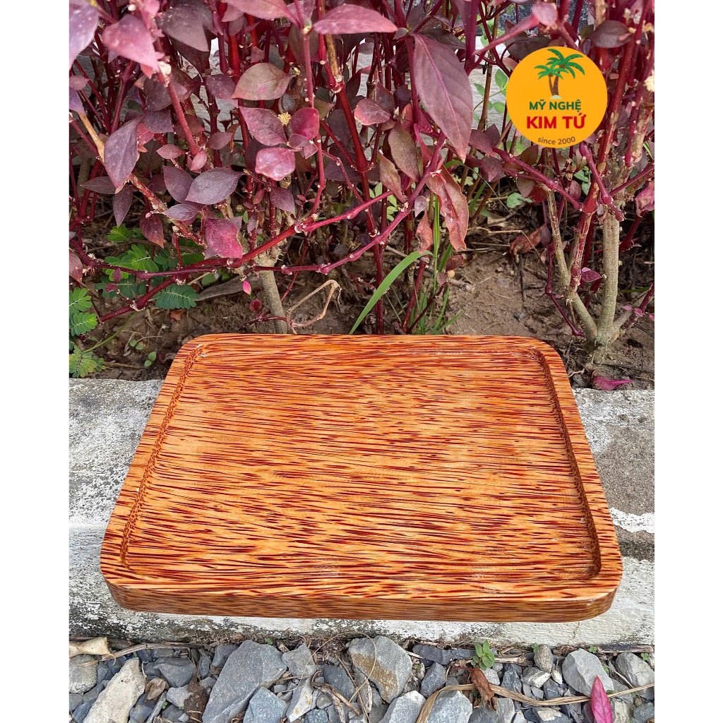 Khay Gỗ Dừa Chữ Nhật 21cm x 17cm Đựng Đồ Trang Trí, Đựng Ly Tách KIM TỨ – Mỹ Nghệ Dừa, Chuẩn Loại 1