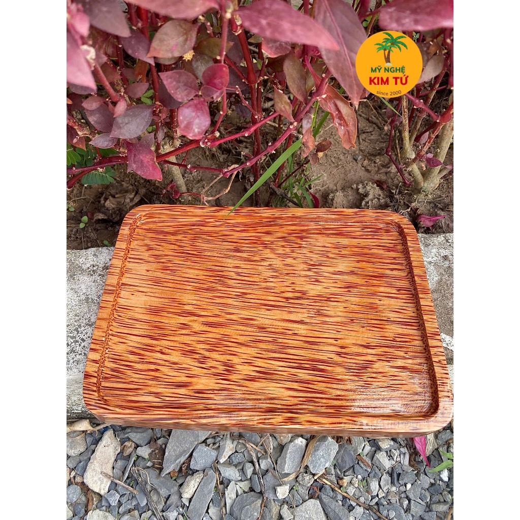 Khay Gỗ Dừa Chữ Nhật 21cm x 17cm Đựng Đồ Trang Trí, Đựng Ly Tách KIM TỨ – Mỹ Nghệ Dừa, Chuẩn Loại 1