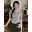 Áo thun cộc tay khuy cúc cổ ren,áo babytee cổ tròn vải cotton co giãn thoáng mát