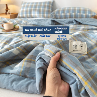 Chăn hè  MUJI cotton Tân Cương cao cấp 2024, chất vải mềm mịn, nhẹ thoáng, thích hợp dùng điều hòa